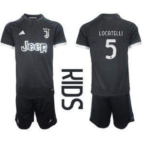 Juventus Manuel Locatelli #5 Tredjeställ Barn 2023-24 Kortärmad (+ Korta byxor)